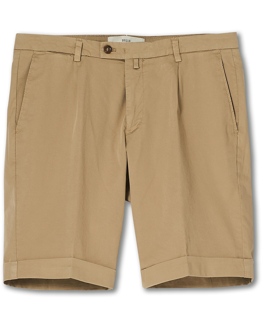 Briglia 1949 Pleated Cotton Shorts Beige Briglia 1949 Pleated Cotton Shorts Beige