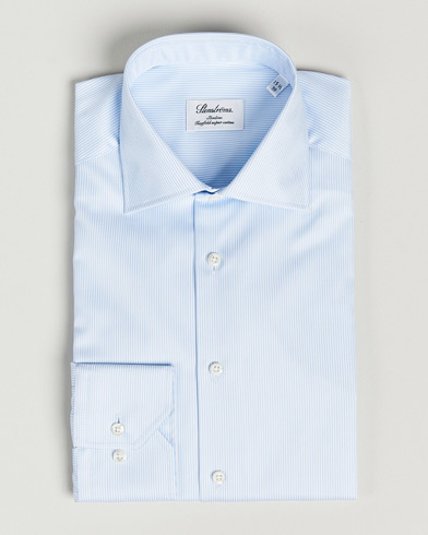 Herre |  | Stenströms | Slimline Thin Stripe Shirt White/Blue