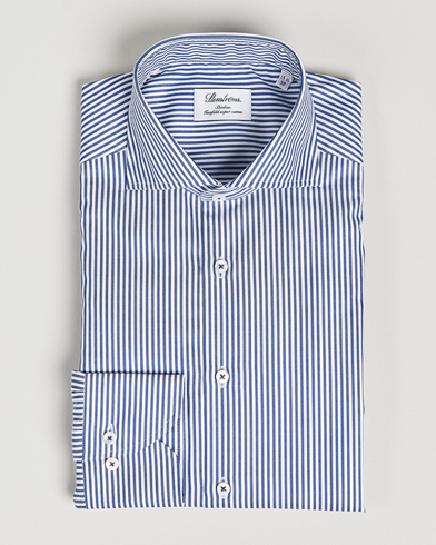 Herre | Stenströms | Stenströms | Slimline Stripe Cut Away Shirt Navy