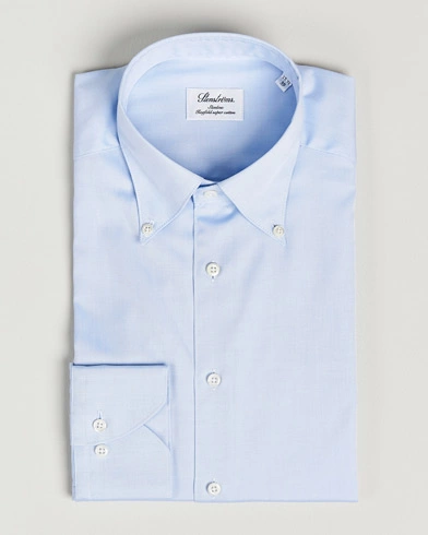 Herre |  | Stenströms | Slimline Pinpoint Oxford Button Down Shirt Light Blue