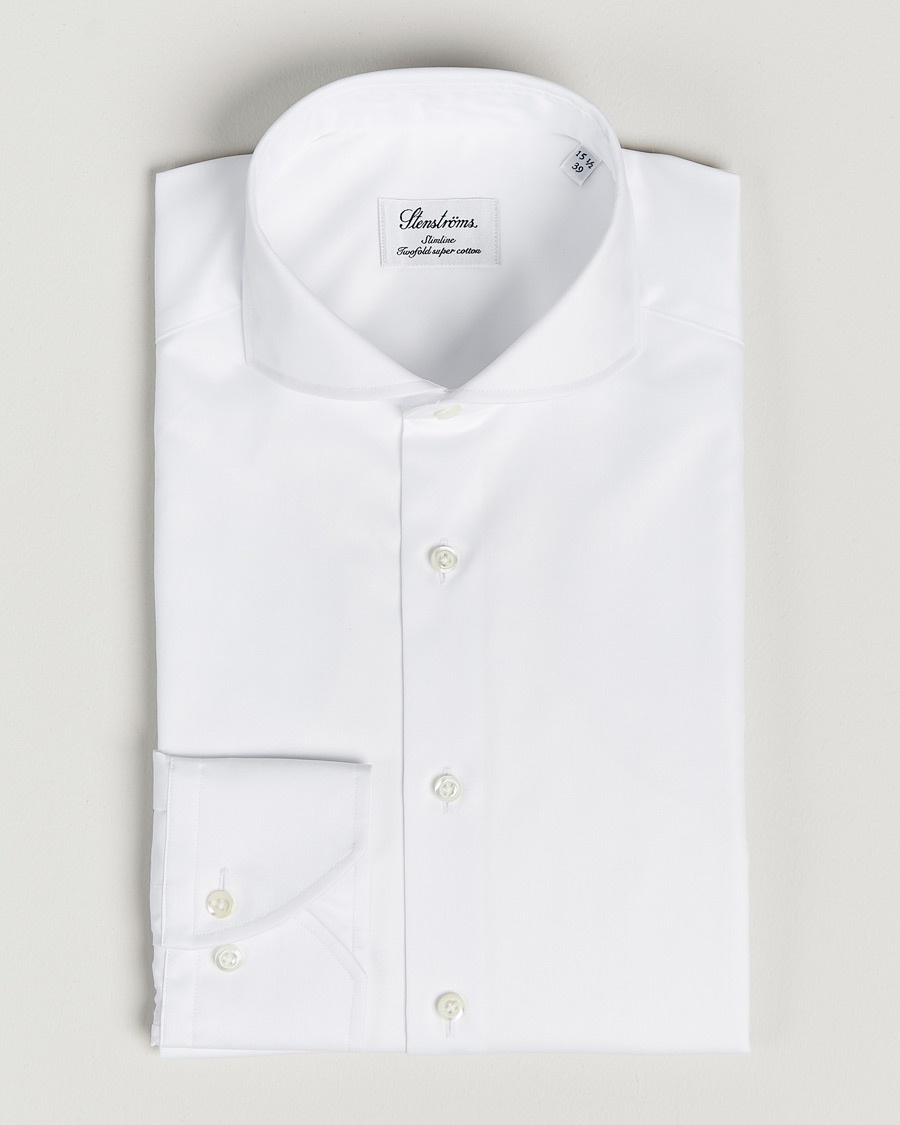 Stenströms Slimline Extreme Cut Away Shirt White – Hvit