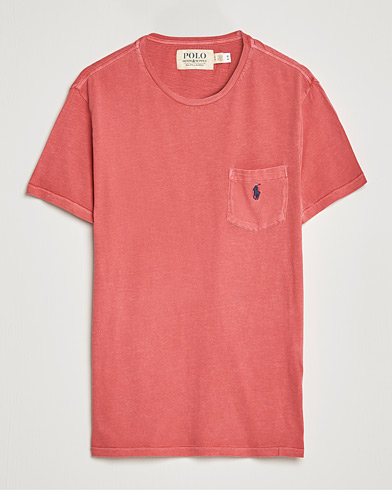 Herre | Kortermede t-shirts | Polo Ralph Lauren | Washed Crew Neck Pocket Tee Starboard Red