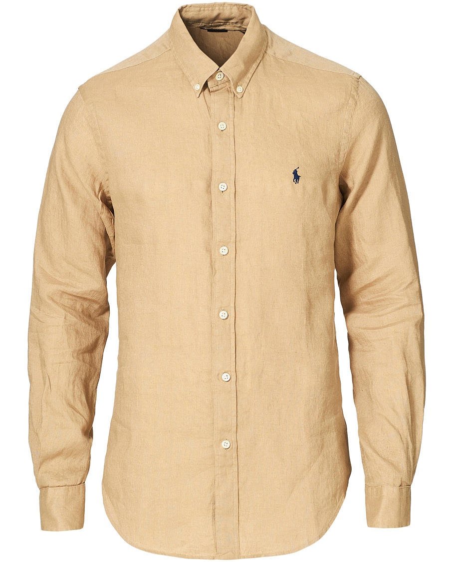 Polo Ralph Lauren Slim Fit Linen Button Down Shirt Costal Beige Polo Ralph Lauren Slim Fit Linen Button Down Shirt Costal Beige