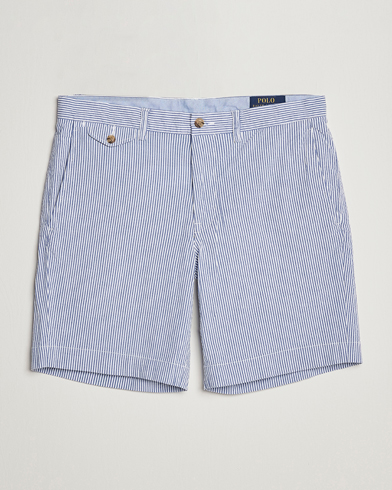 Chinosshorts |  Bedford Seersucker Shorts Blue/White