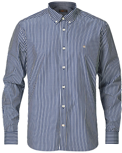  |  Poplin Striped Button Down Shirt White/Navy