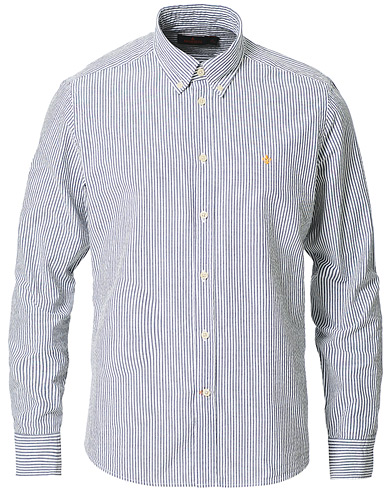  |  Seersucker Striped Button Down Shirt Navy