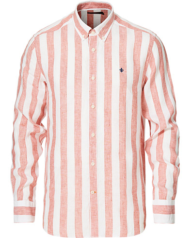  |  Douglas Striped Linen Button Down Shirt Orange