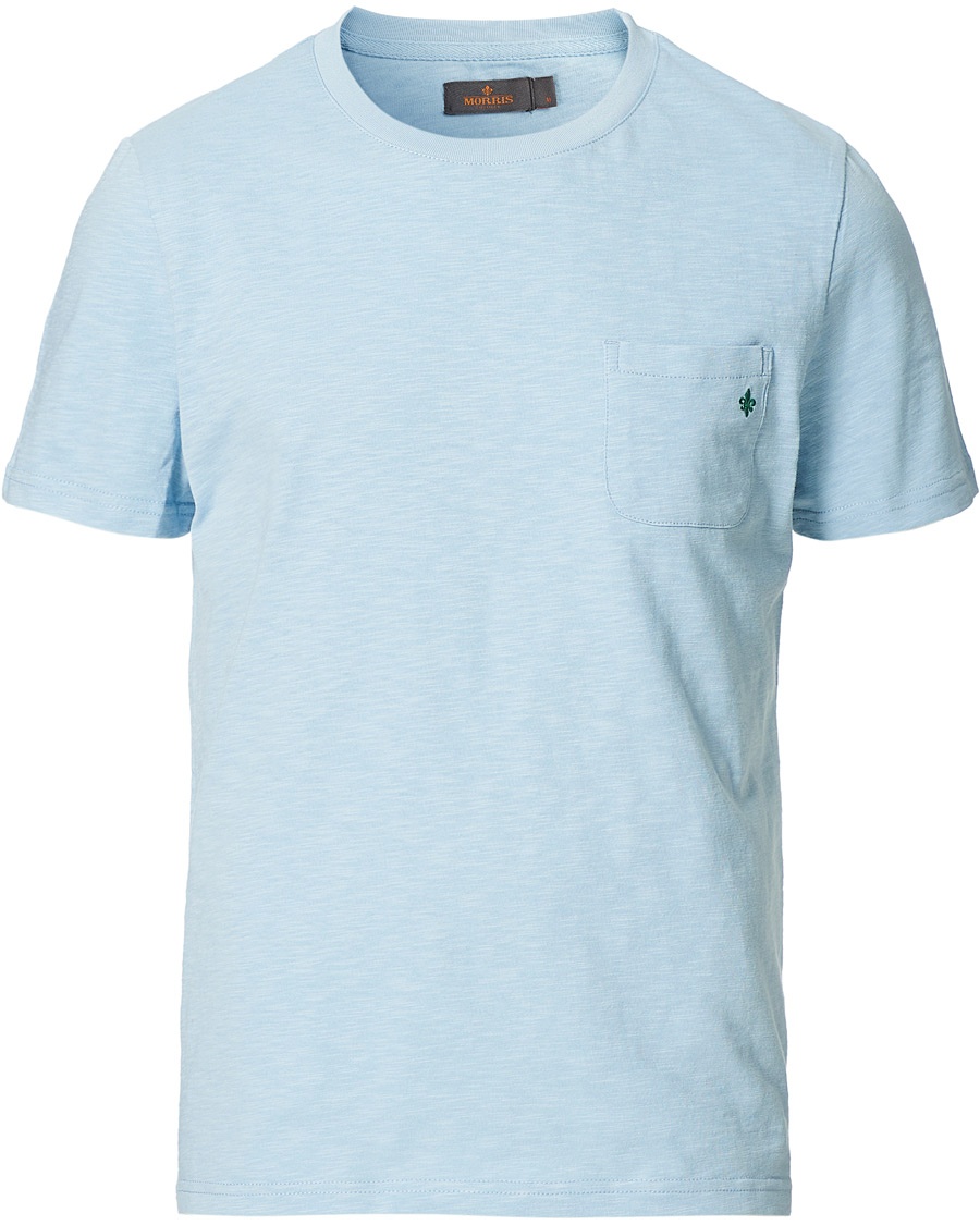 Morris Lily Slub Pocket Crew Neck Tee Light Blue Morris Lily Slub Pocket Crew Neck Tee Light Blue