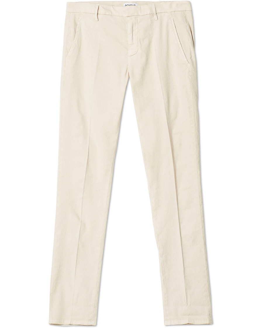 Herre | | Dondup | Gaubert Linen Stretch Chinos Beige