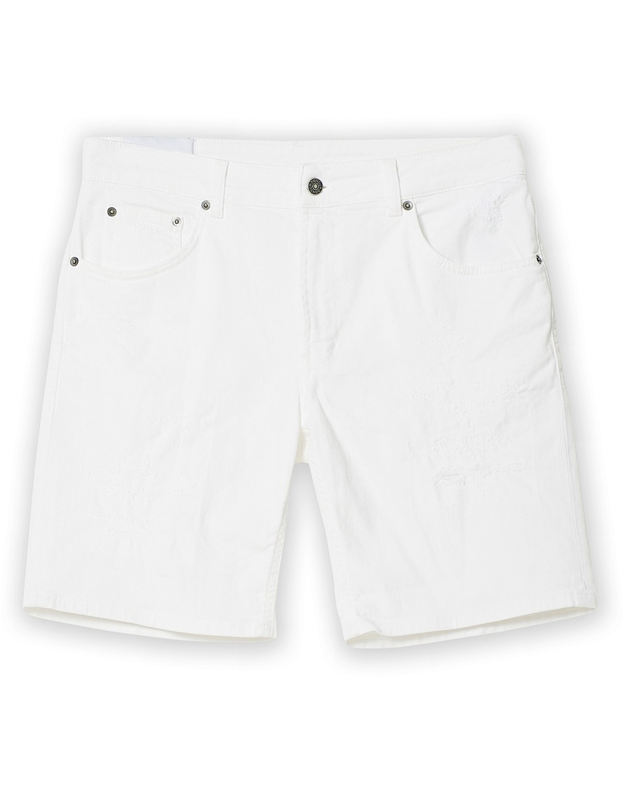 Dondup Derek Denim Shorts Detroyed White Dondup Derek Denim Shorts Detroyed White