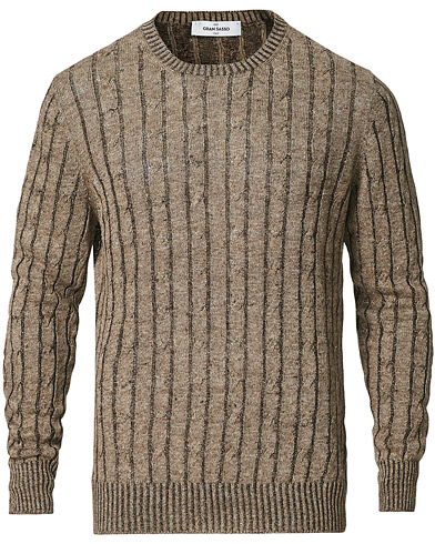  |  Cable Knitted Linen Sweater Beige