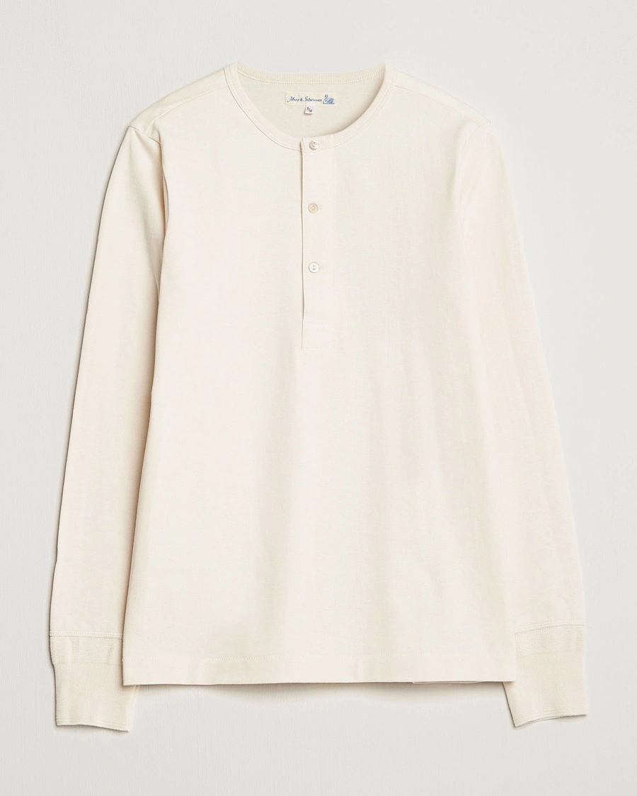 Herre | | Merz b. Schwanen | Classic Organic Cotton Henley Sweater Nature