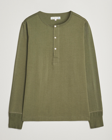 Herre |  | Merz b. Schwanen | Classic Organic Cotton Henley Sweater Army