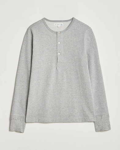 Herre | Langermede t-shirts | Merz b. Schwanen | Classic Organic Cotton Henley Sweater Grey Mel