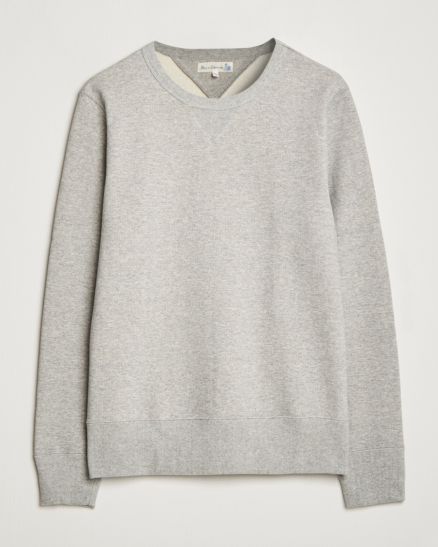 Herre | Merz b. Schwanen | Merz b. Schwanen | Organic Cotton Crew Neck Sweat Grey Mel