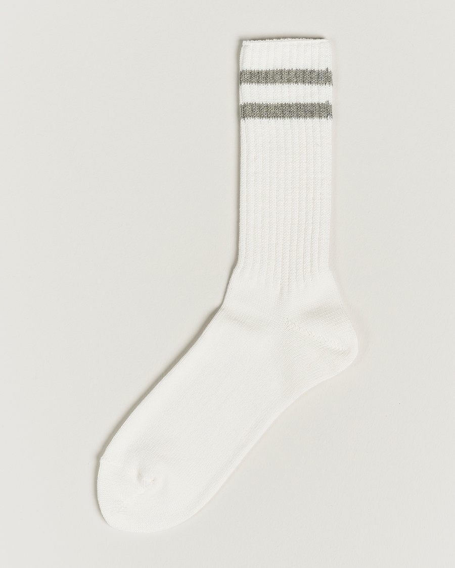 Herre | | BEAMS PLUS | Schoolboy Socks White/Grey