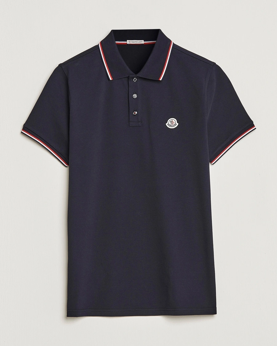 Herre | | Moncler | Contrast Rib Polo Navy