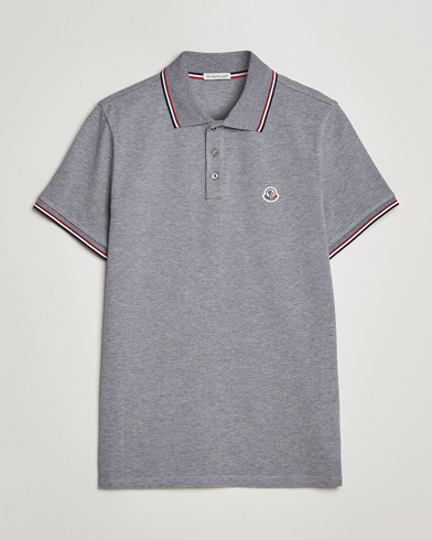 Herre | Moncler | Moncler | Contrast Rib Polo Heather Grey