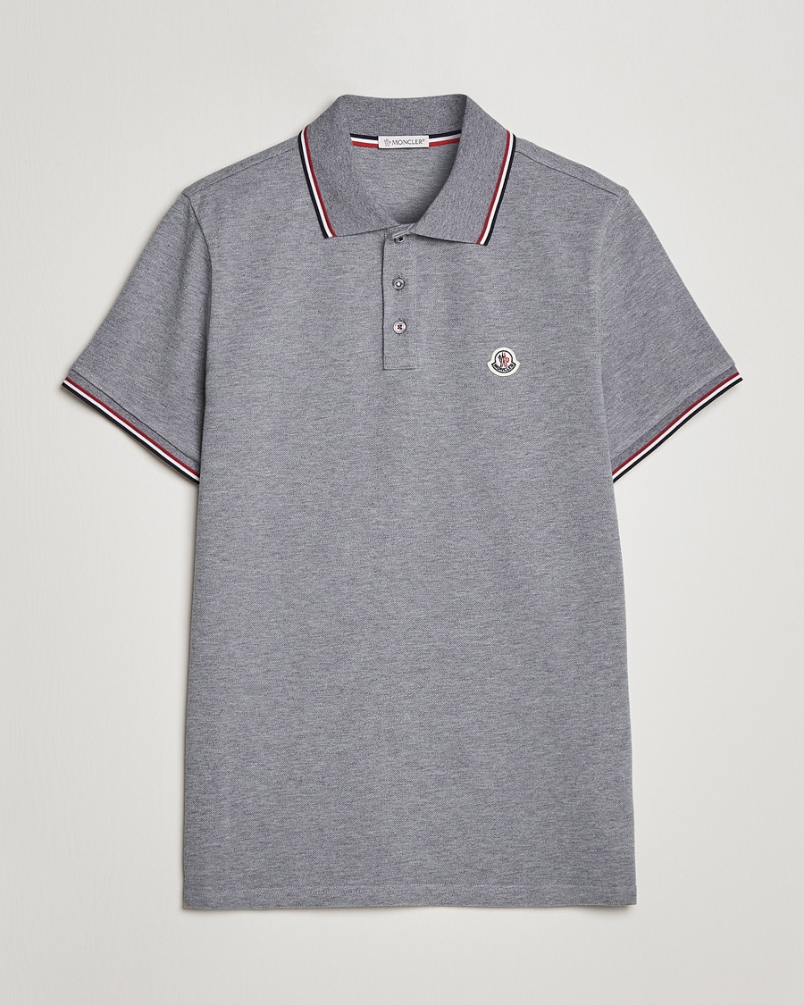 Herre | | Moncler | Contrast Rib Polo Heather Grey