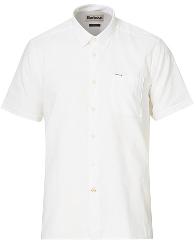 Barbour Lifestyle Tailored Nelson Linen/Cotton Short Sleeve Shirt White