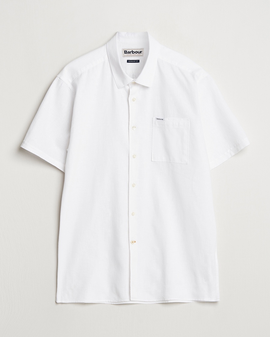 Barbour Lifestyle Nelson Short Sleeve Linen/Cotton Shirt White – Hvit