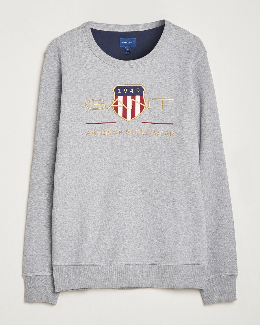Herre | | GANT | Archive Shield Crew Neck Sweatershirt Grey Melange