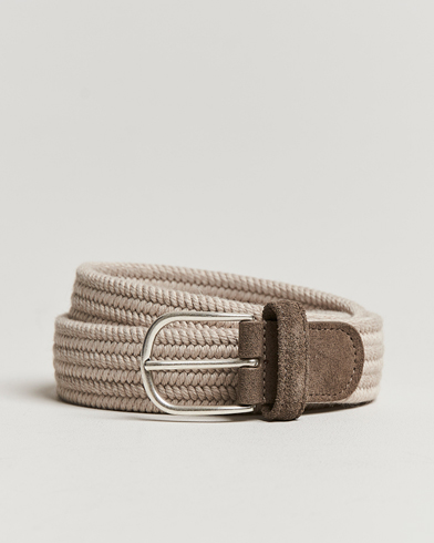 Herre | Belte | Anderson's | Braided Wool Belt Beige