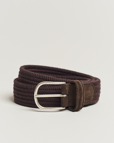 Herre | Belter | Anderson's | Braided Wool Belt Brown