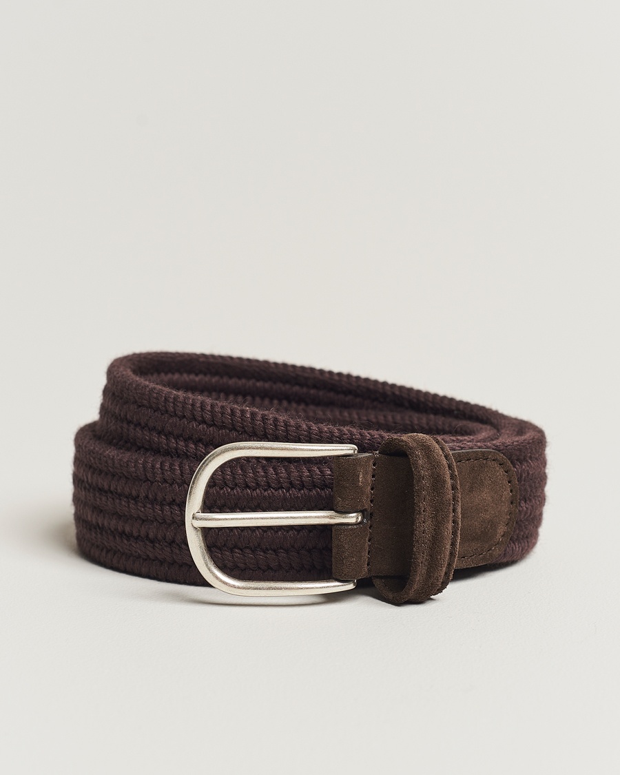 Anderson's Braided Wool Belt Brown – Brun