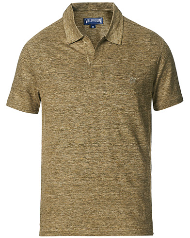 Herre | Plagg i lin | Vilebrequin | Jersey Linen Polo Olive Chine