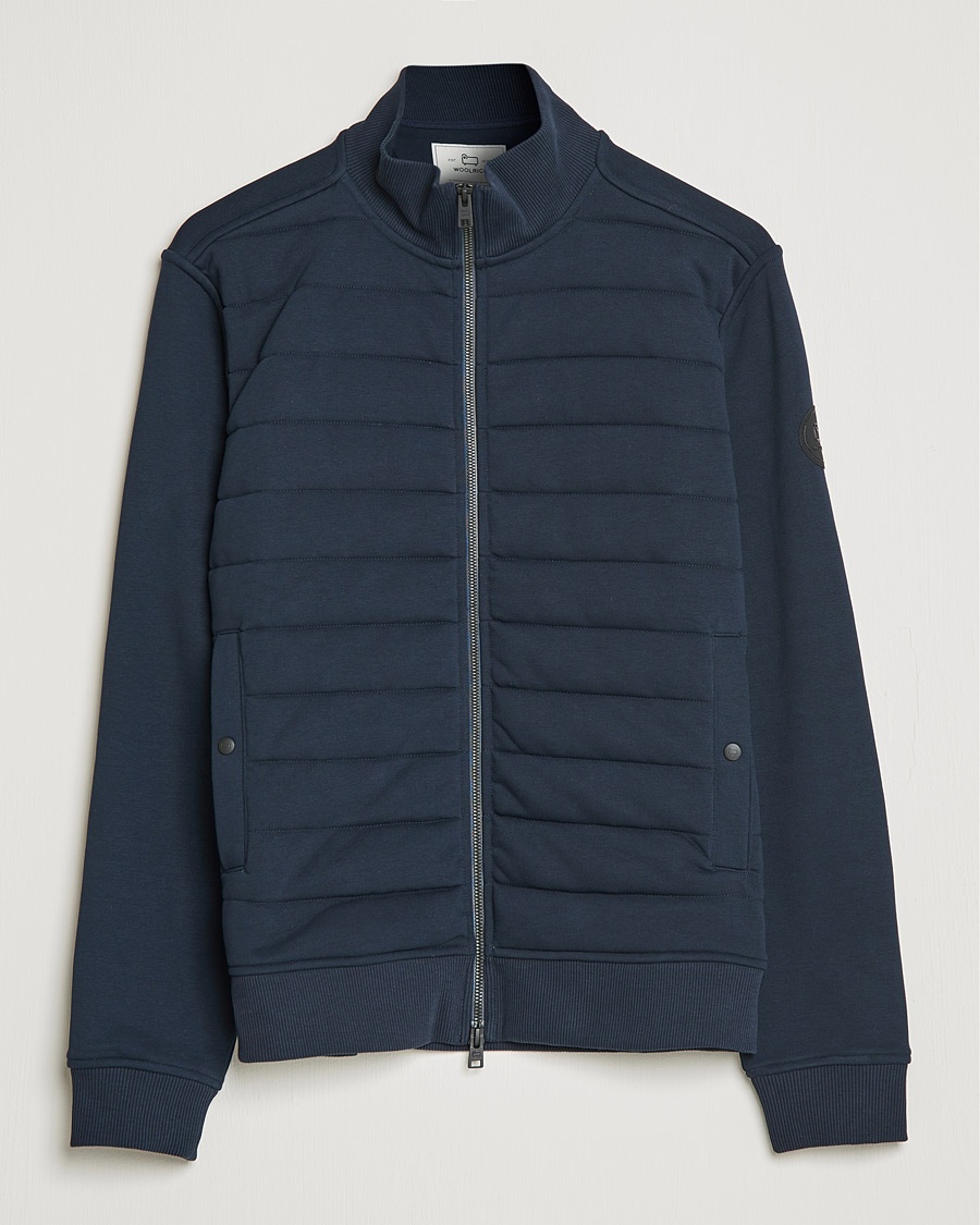 Woolrich Padded Quilt Full Zip Sweater Melton Blue Woolrich Padded Quilt Full Zip Sweater Melton Blue