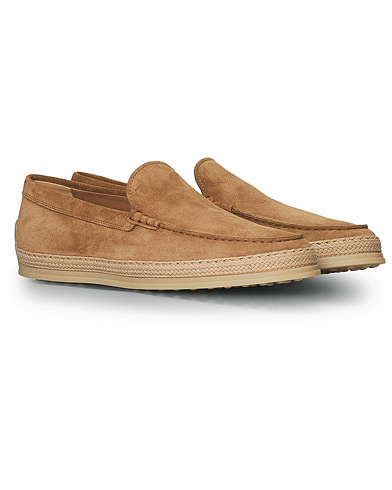 Tod\'s Raffia Loafers Biscotto Suede