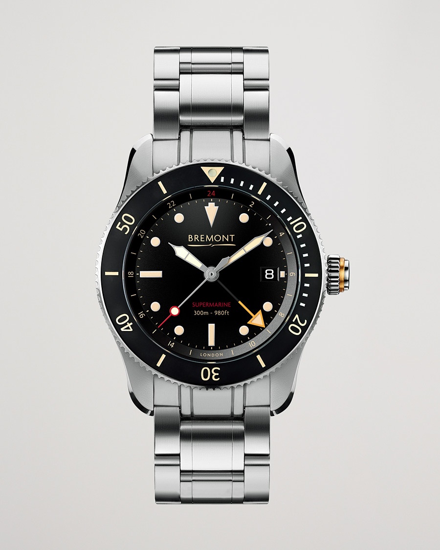 Herre | | Bremont | S302 Supermarine GMT 40mm Steel Bracelet Black Dial