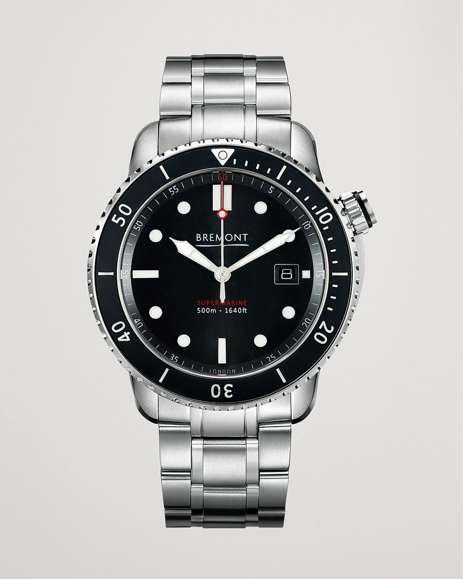 Herre | | Bremont | S500 Supermarine 43mm Steel Bracelet Black Dial
