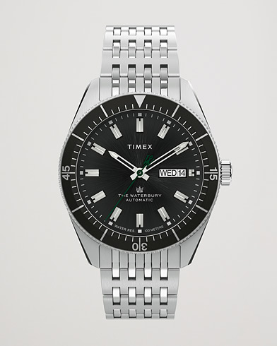 Herre | Klokker | Timex | Waterbury Diver Automatic 40mm Steel/Black Dial