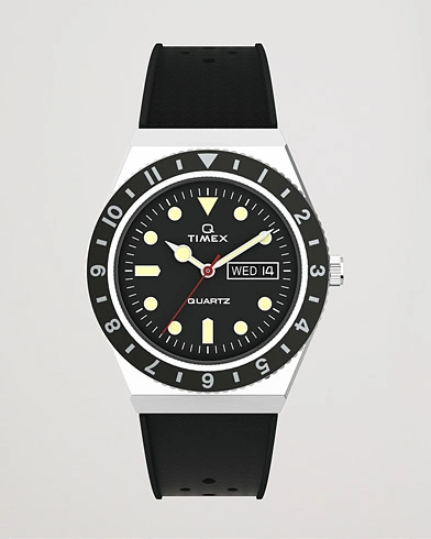 Herre | Klokker | Timex | Q Diver 38mm Rubber Strap Black