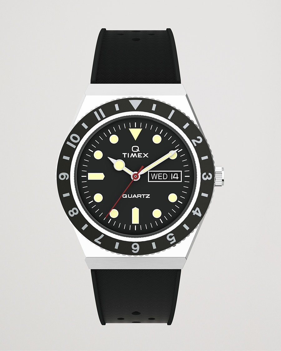Herre | Rem i gummi | Timex | Q Diver 38mm Rubber Strap Black