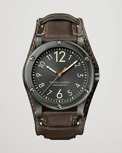 Herre | Klokker | Polo Ralph Lauren | 45mm Safari Chronometer Black Steel/Calf Strap