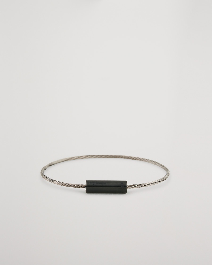 Herre | | LE GRAMME | Cable Bracelet Brushed Black Ceramic 5g