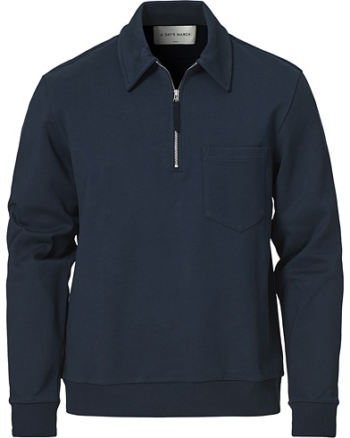 Herre | Business & Beyond | A Day's March | Cabot Half-Zip Polo Sweater Navy