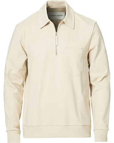 Herre | Gensere | A Day's March | Cabot Half-Zip Polo Sweater Sand