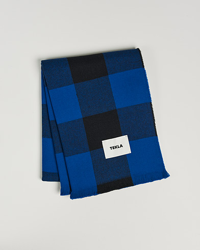Herre | Tekla | Tekla | Merino Wool Blanket Blue Gingham