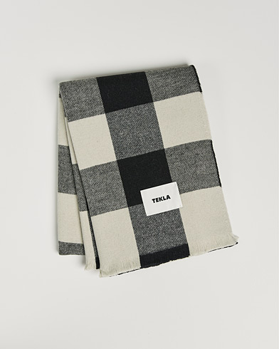 Herre | Tekla | Tekla | Merino Wool Blanket Black Gingham