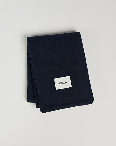 Herre | Tekstiler | Tekla | Merino Wool Blanket Dark Blue