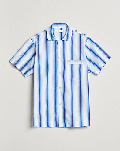 Herre |  | Tekla | Poplin Pyjama Short Sleeve Shirt Blue Marquee