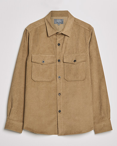 Herre | Best of British | Private White V.C. | Patch Pocket Corduroy Overshirt Taupe