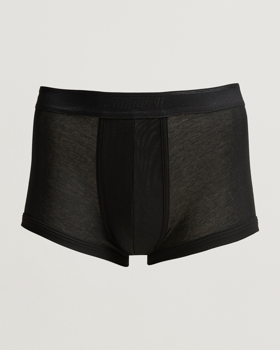 Herre | Trunks | Zimmerli of Switzerland | Mercerized Cotton Boxer Briefs Black