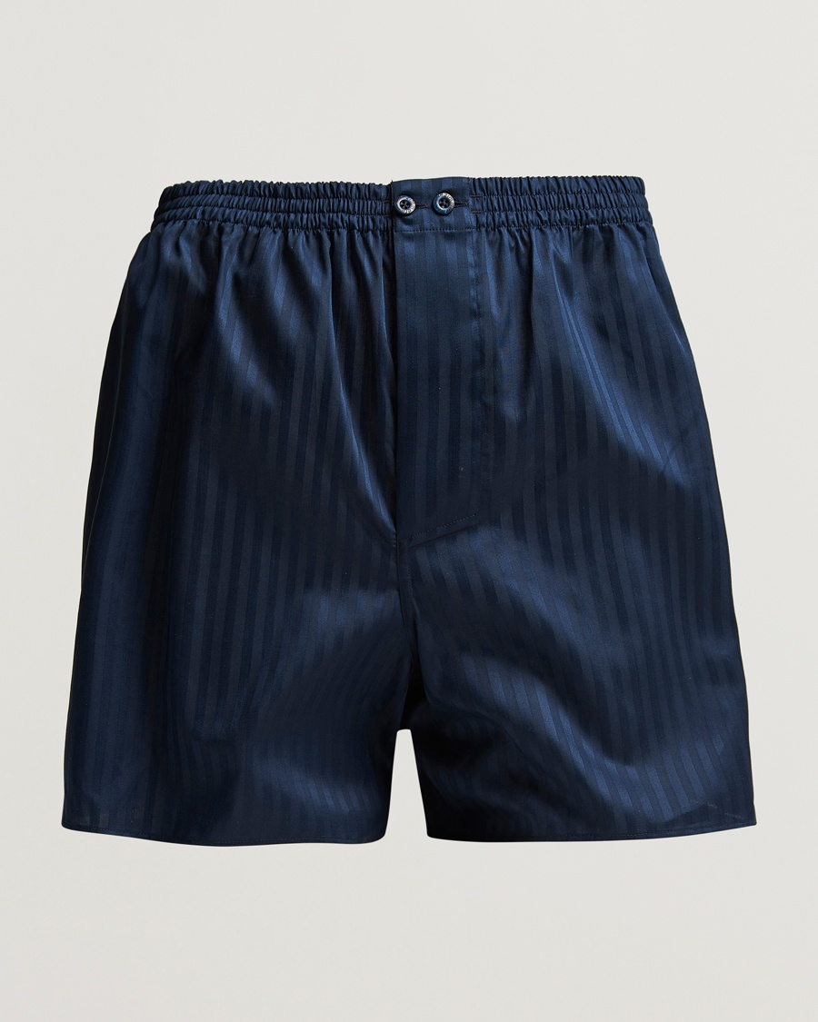 Herre | Boksershorts | Zimmerli of Switzerland | Mercerized Cotton Boxer Shorts Navy