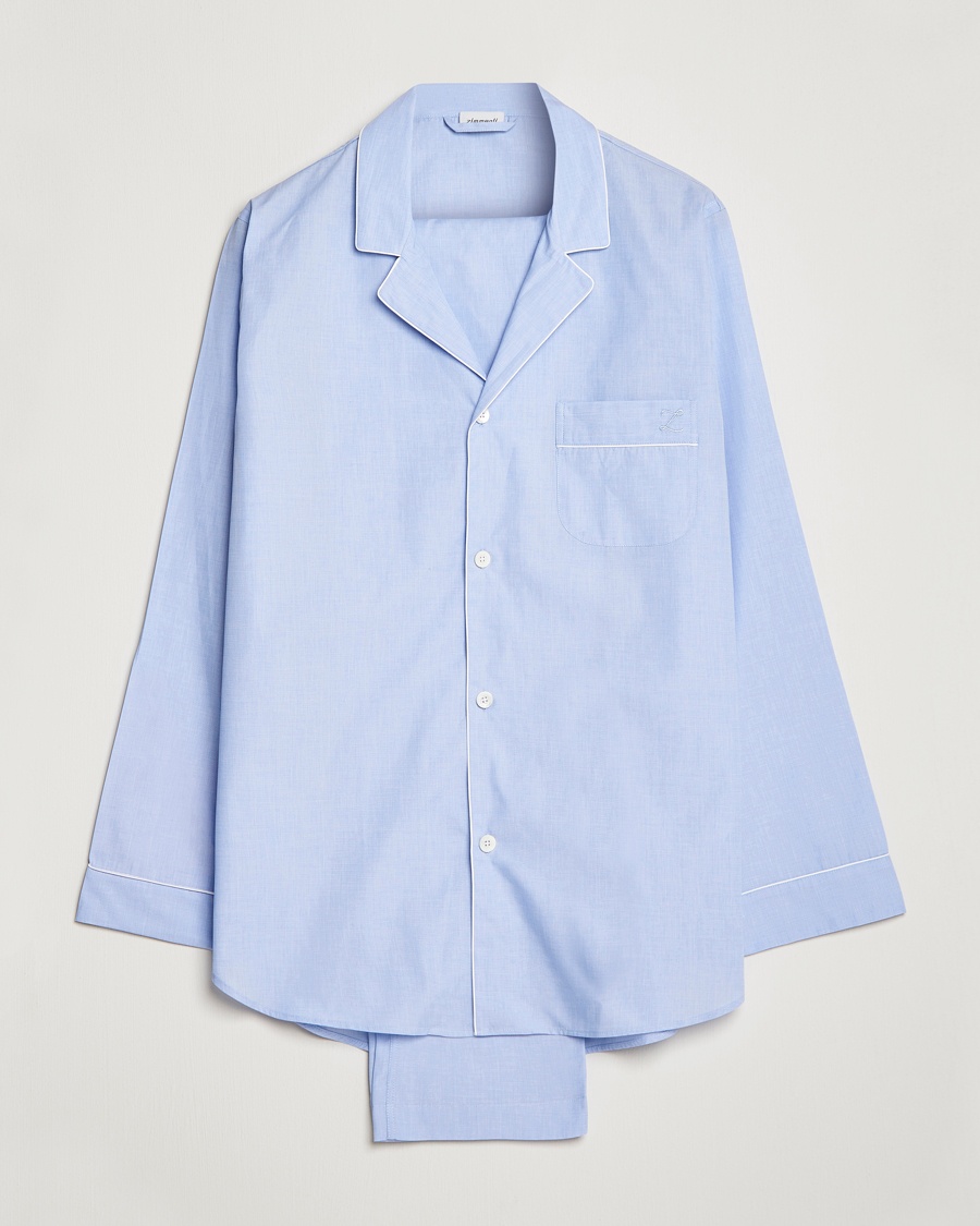 Herre | Pyjamassett | Zimmerli of Switzerland | Mercerized Cotton Pyjamas Light Blue