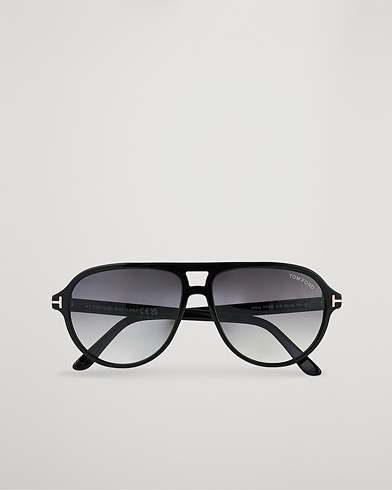 Herre | Pilotsolbriller | Tom Ford | Jeffrey Sunglasses Shiny Black/Gradient Smoke